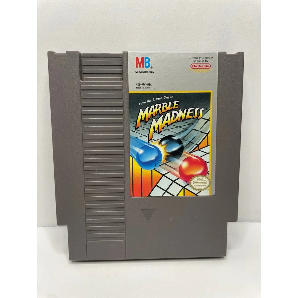 Marble Madness Nintendo NES Milton Bradley Video Game Cartridge NES-MV-USA